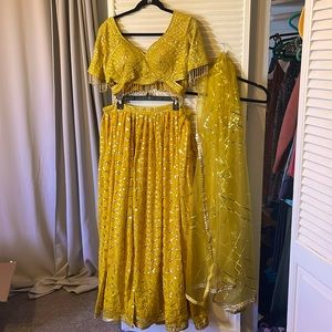Haldi/Mehndi Yellow Lehenga Dress
